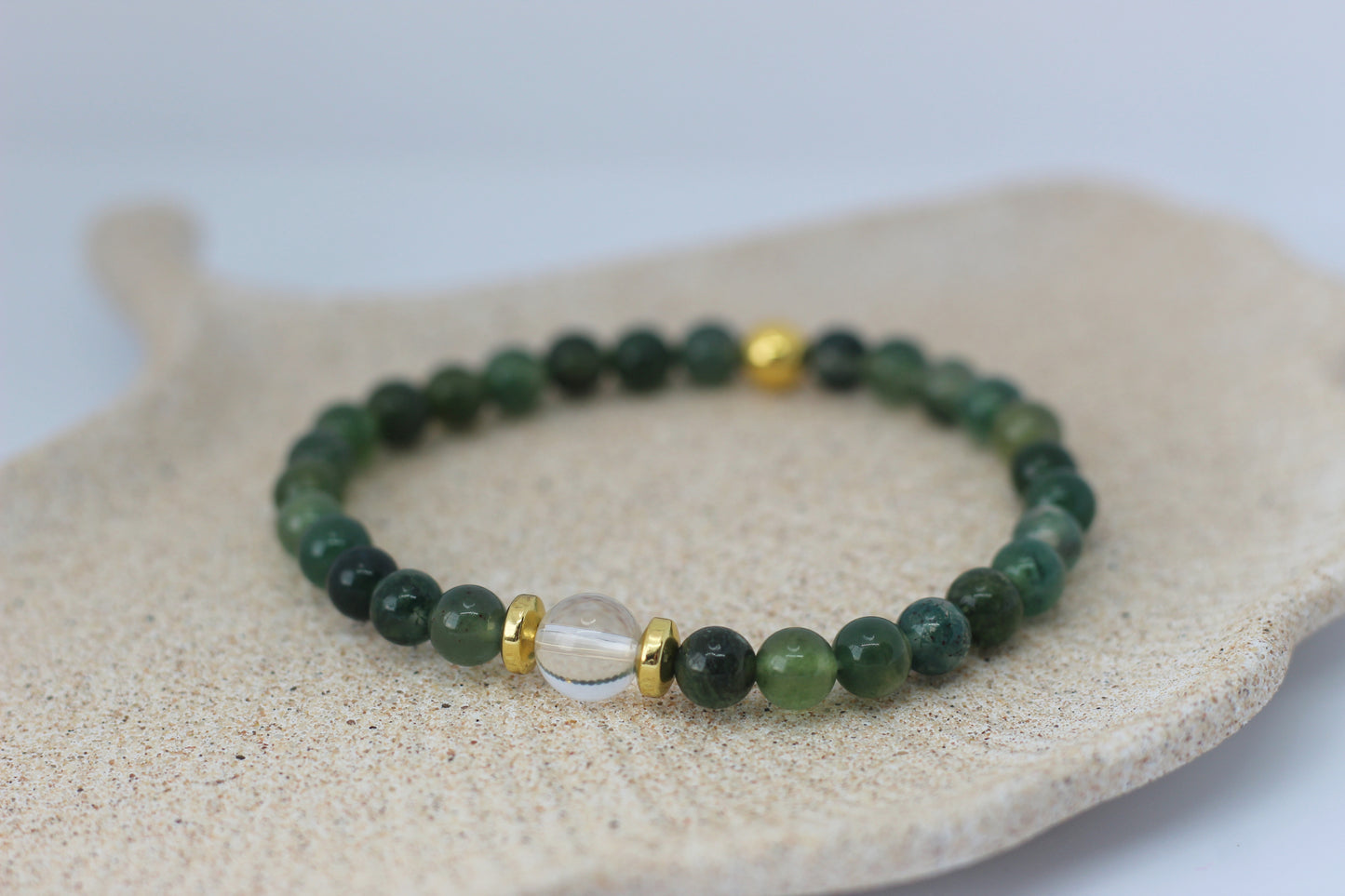 Bracelet femme en Agate Mousse "Harmonie Naturelle"