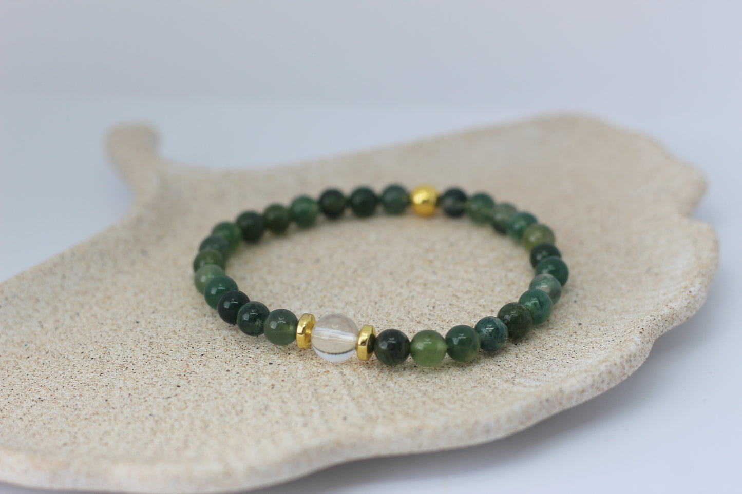 Bracelet femme en Agate Mousse "Harmonie Naturelle"