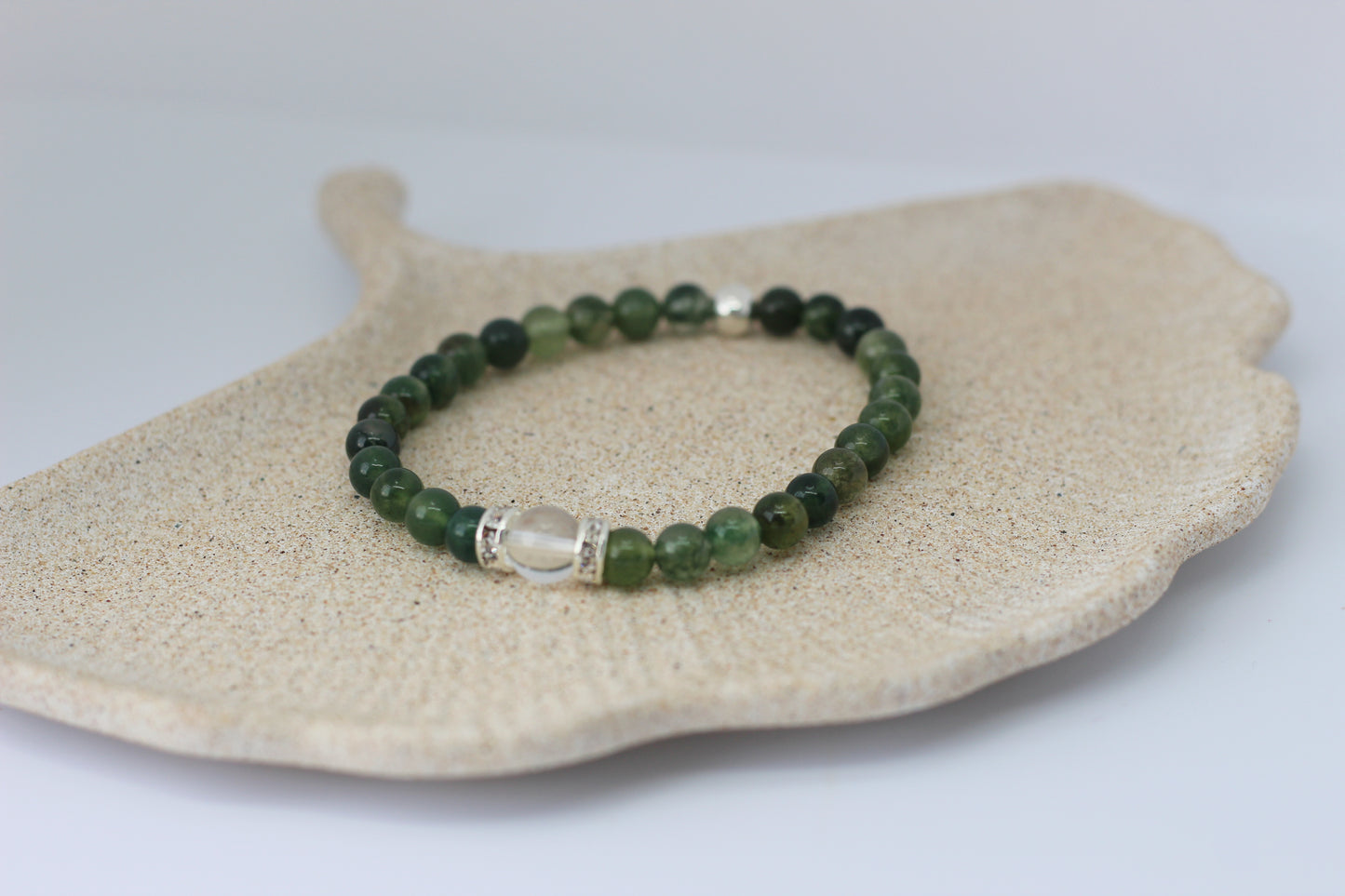 Bracelet femme en Agate Mousse "Harmonie Naturelle"