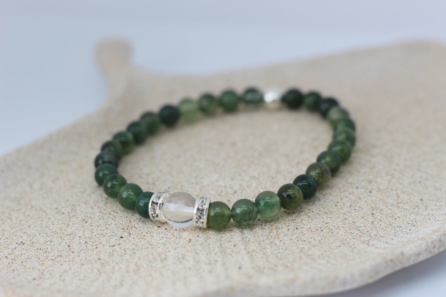 Bracelet femme en Agate Mousse "Harmonie Naturelle"