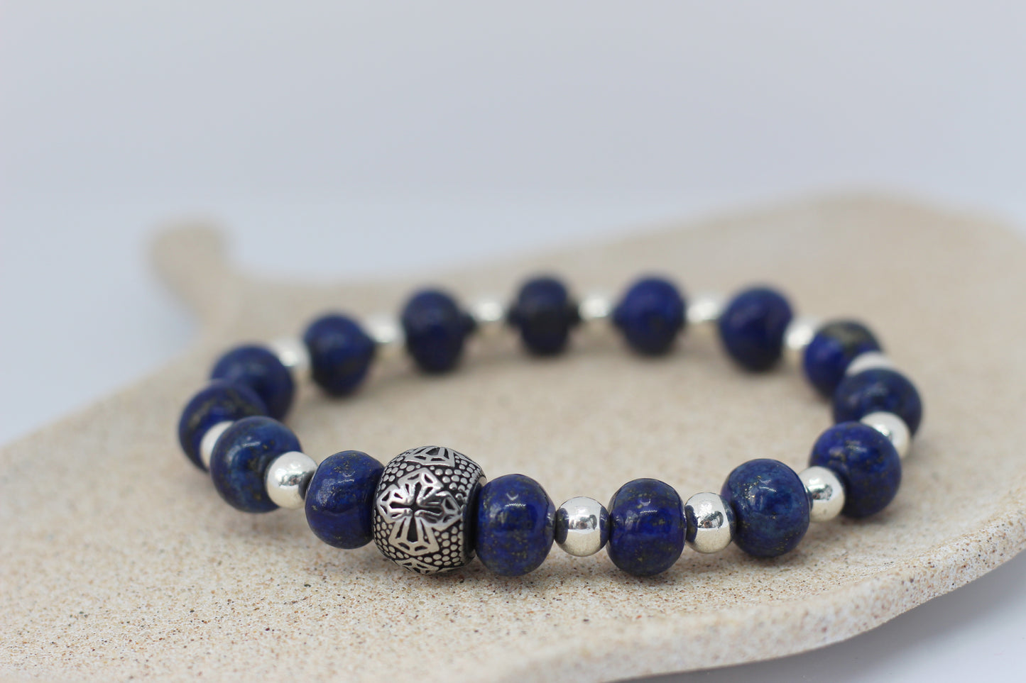 Bracelet Homme en Lapis Lazuli - Le Pouvoir du Sage Guerrier