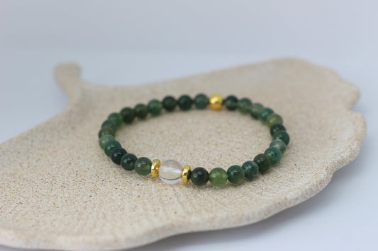 Bracelet femme en Agate Mousse "Harmonie Naturelle"