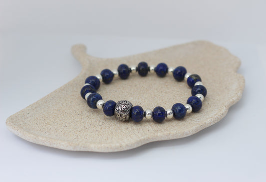 Bracelet Homme en Lapis Lazuli - Le Pouvoir du Sage Guerrier